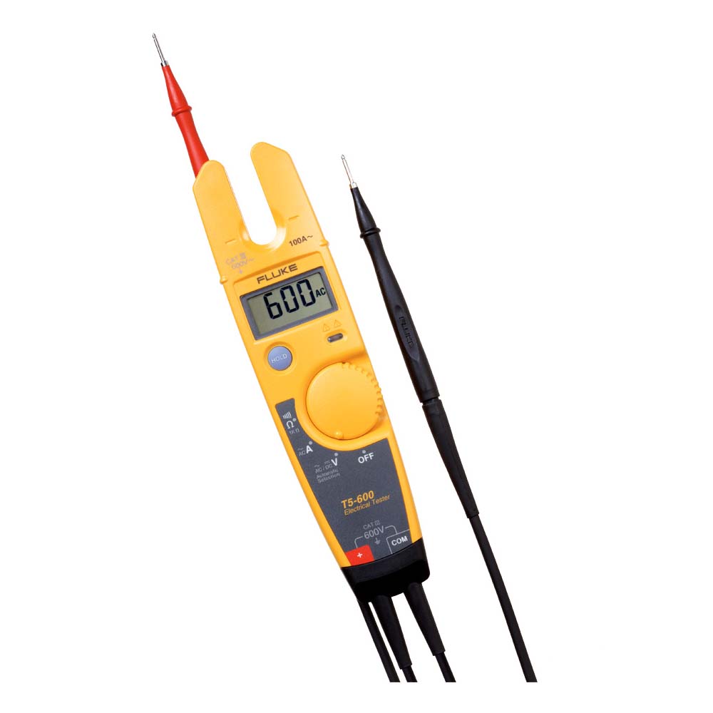 Fluke T5-600 Voltage, Continuity And Current Tester With Open Jaw™, CAT III 600V, 0 To 600V