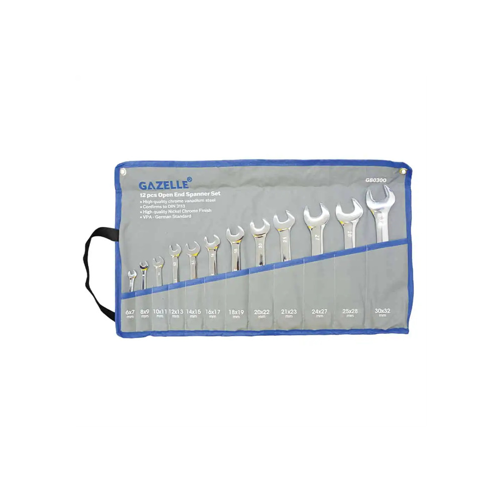 Gazelle G80300 Open-Ended Spanner Set, 12-Pieces