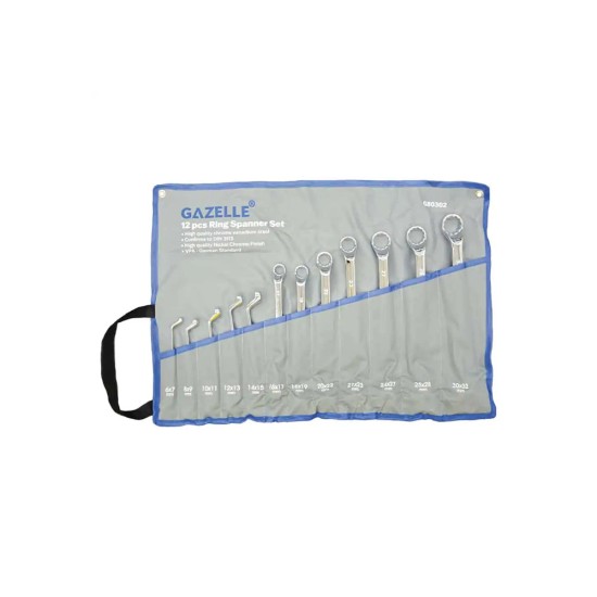 Gazelle G80302 Ring Spanner Set, 12-Pieces