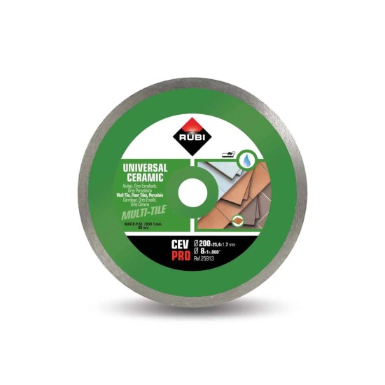 Rubi 25913 CEV-200-PRO 8 In. Continuous Diamond Saw Blade Rubi 25913 CEV-200-PRO 8 In. Continuous Diamond Saw Blade