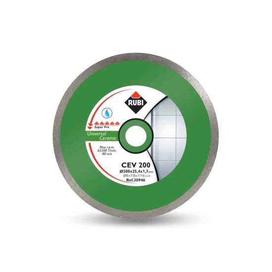 Rubi 30946 CEV-200-SUPERPRO 8 In. Continuous Diamond Saw Blade Rubi 30946 CEV-200-SUPERPRO 8 In. Continuous Diamond Saw Blade