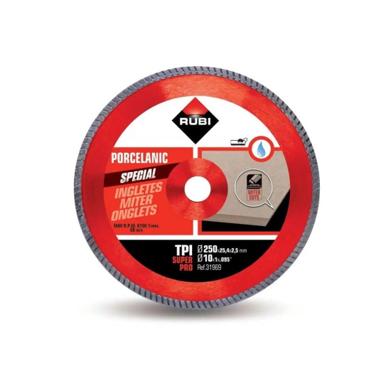 Rubi 31969 TPI-250-SUPERPRO 10 In. Continuous Diamond Saw Blade Rubi 31969 TPI-250-SUPERPRO 10 In. Continuous Diamond Saw Blade